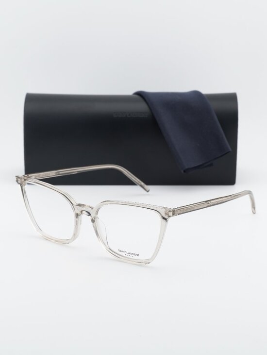 Saint Laurent SL669 001 Cat Eye Eyeglasses – Shiny Beige 54mm main image 5